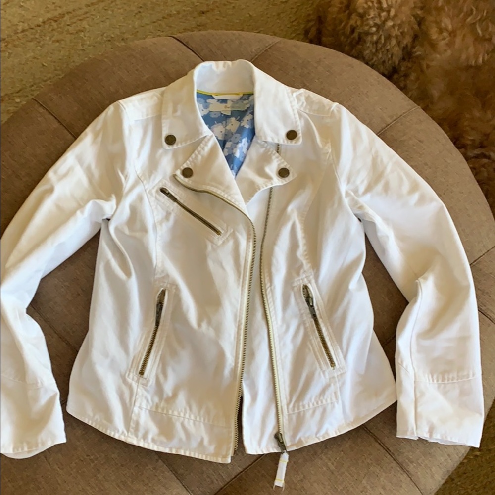 Boden white moto jacket